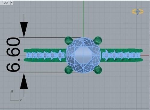 Dimond ring 382 3D print model_2