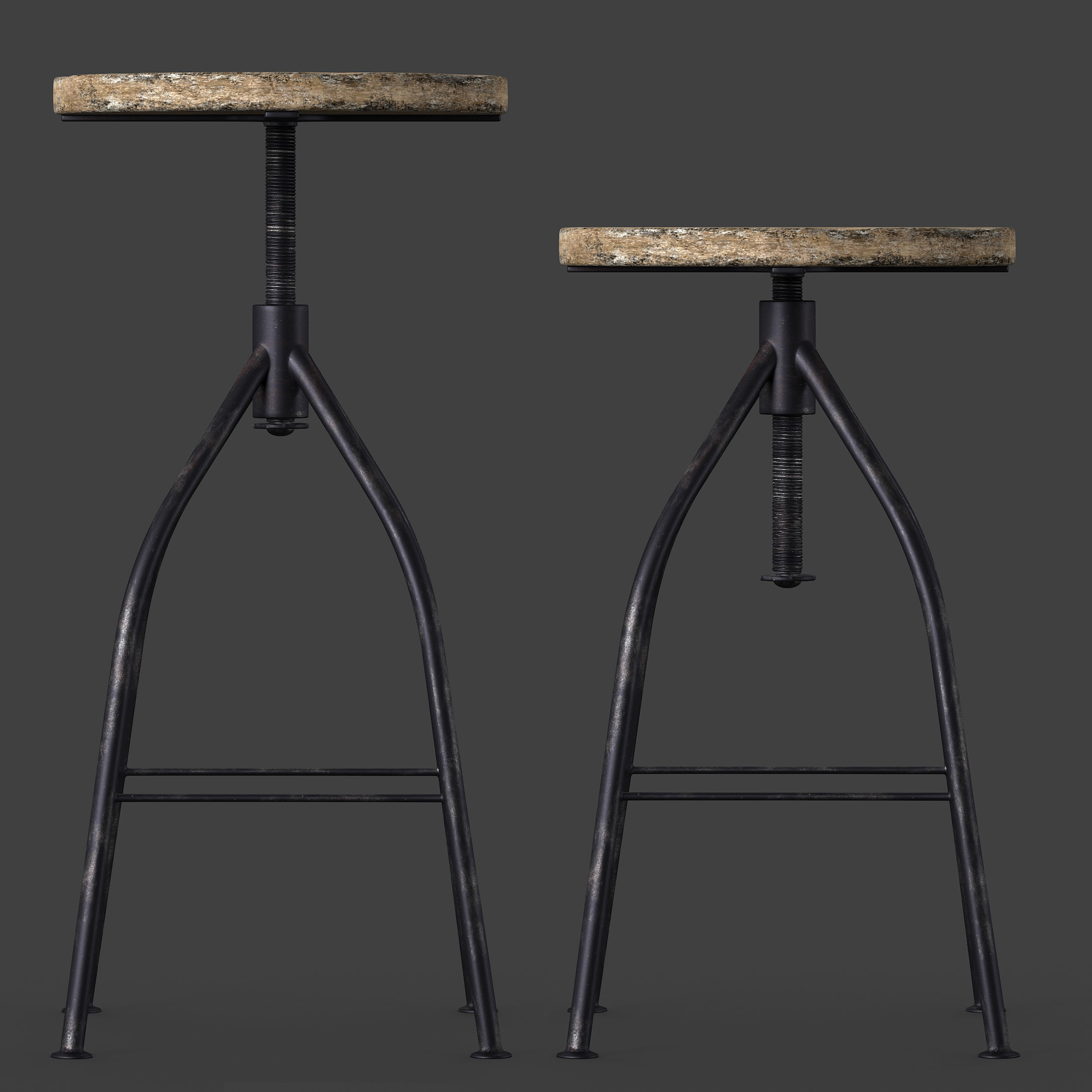 dalvin pub stool 3D model_2