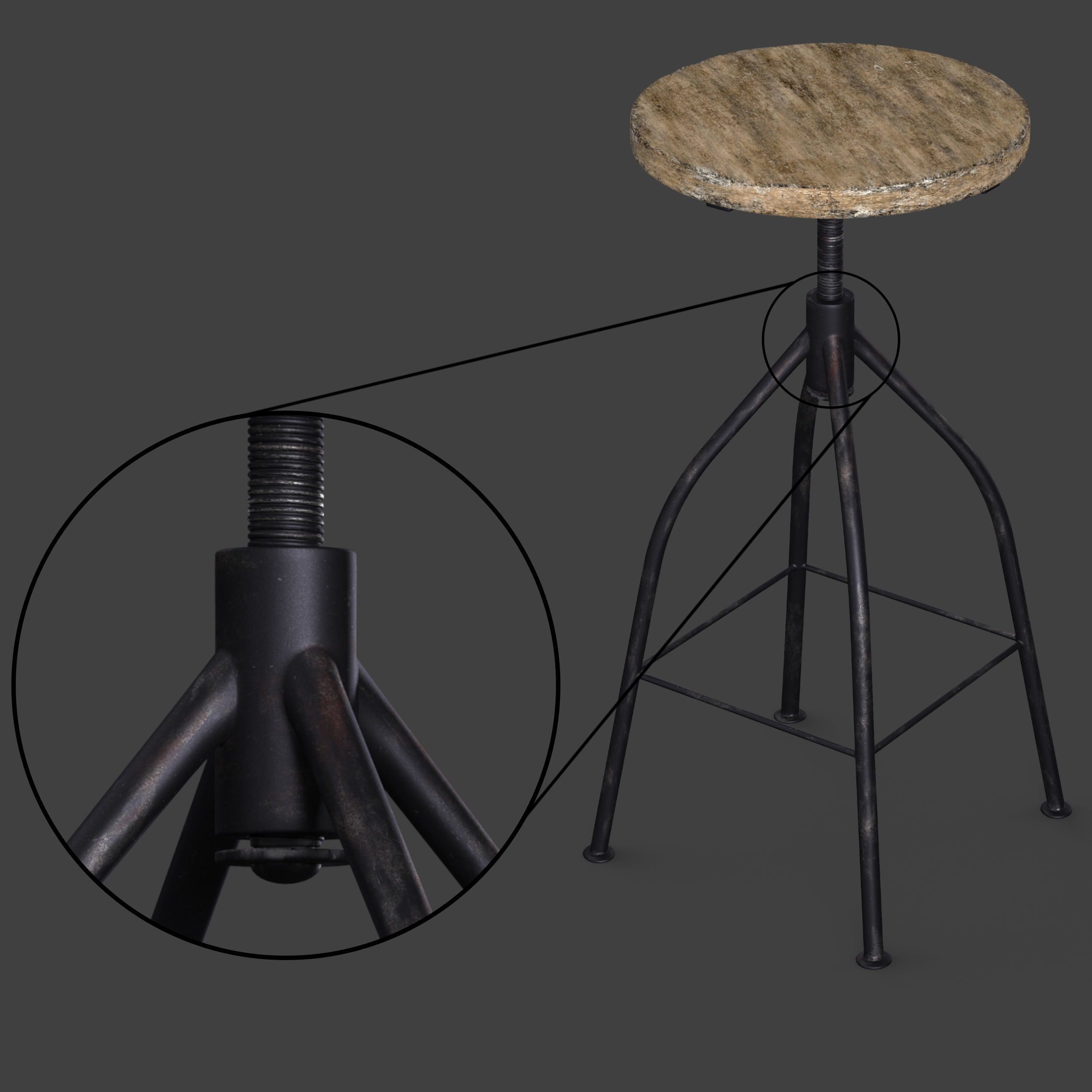 dalvin pub stool 3D model_3