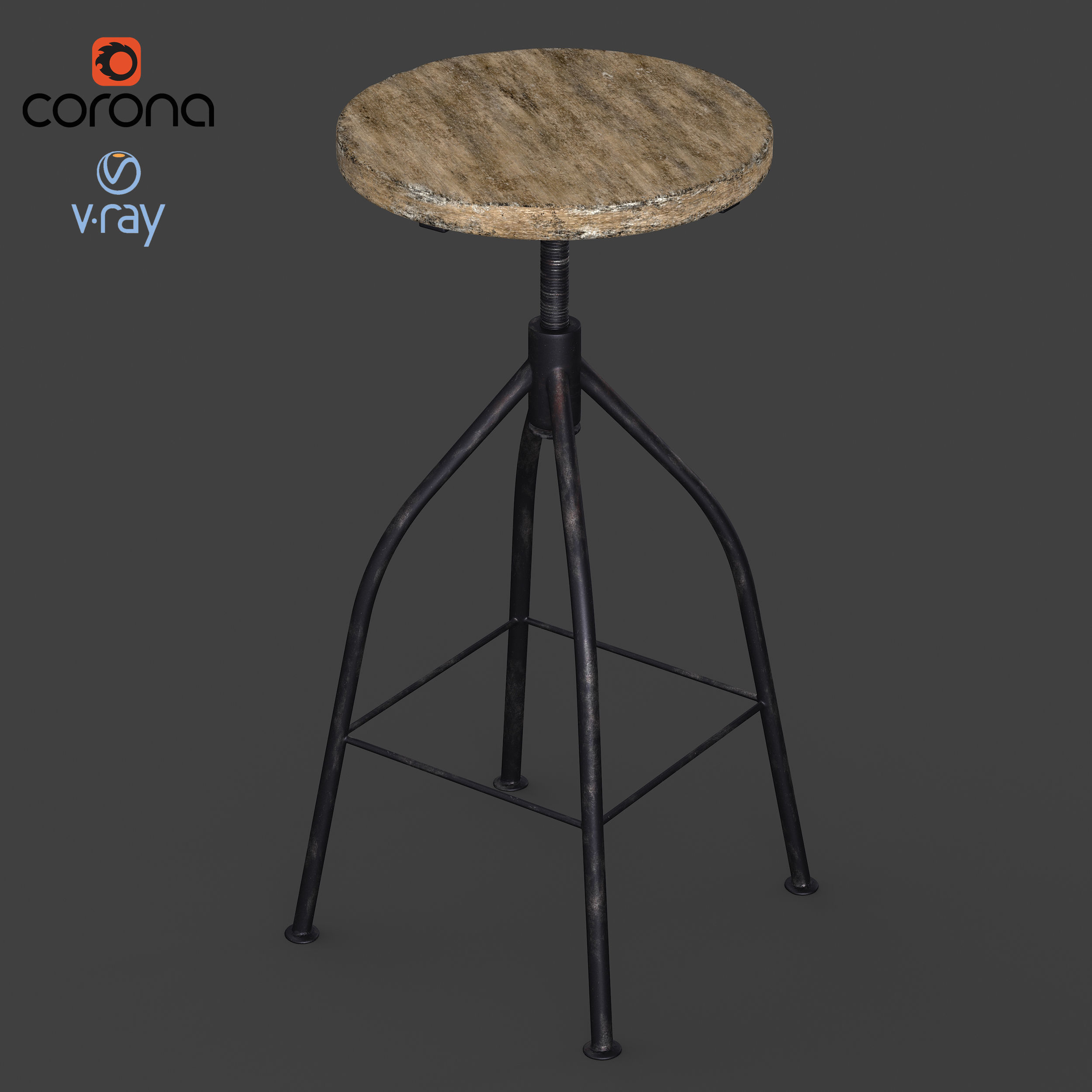 dalvin pub stool 3D model_1