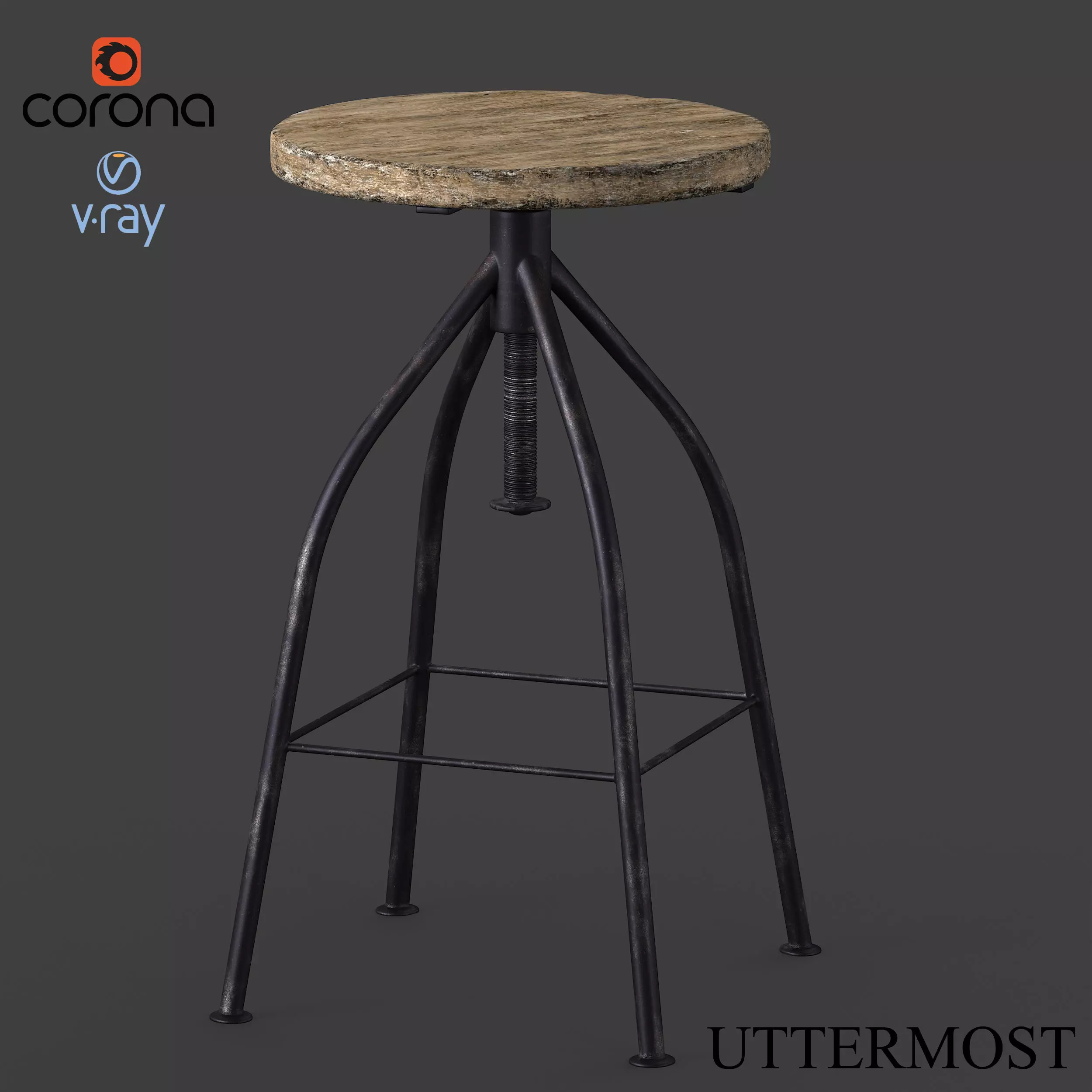 dalvin pub stool 3D model_0