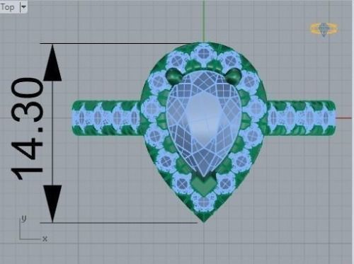 Pear ring   383 3D print model_2