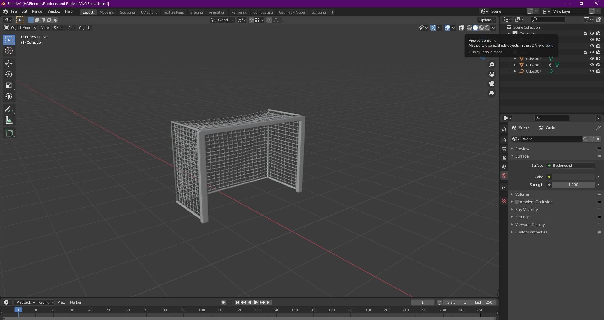 Standard Futsal Goal 3D model_20
