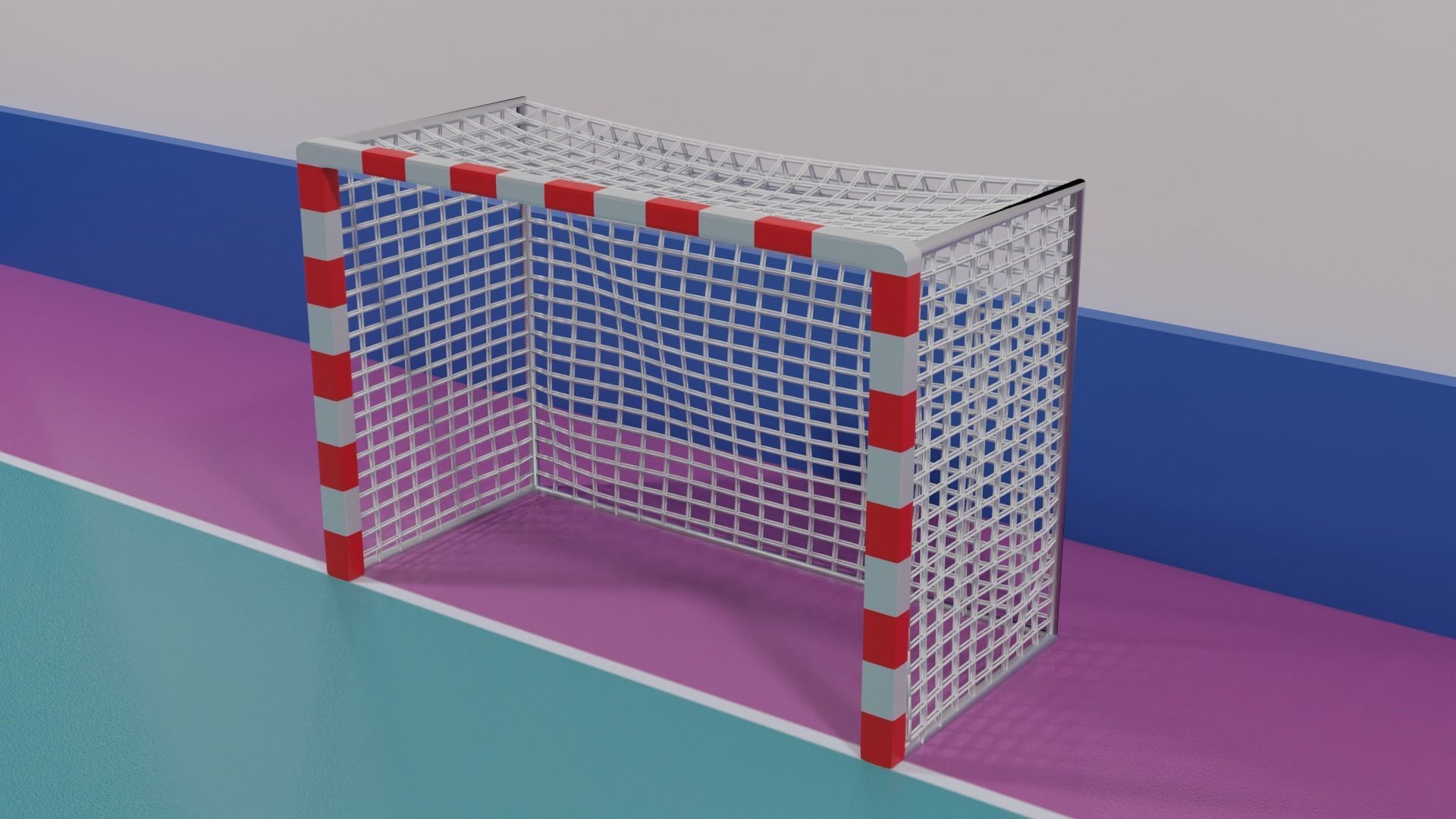 Standard Futsal Goal 3D model_2