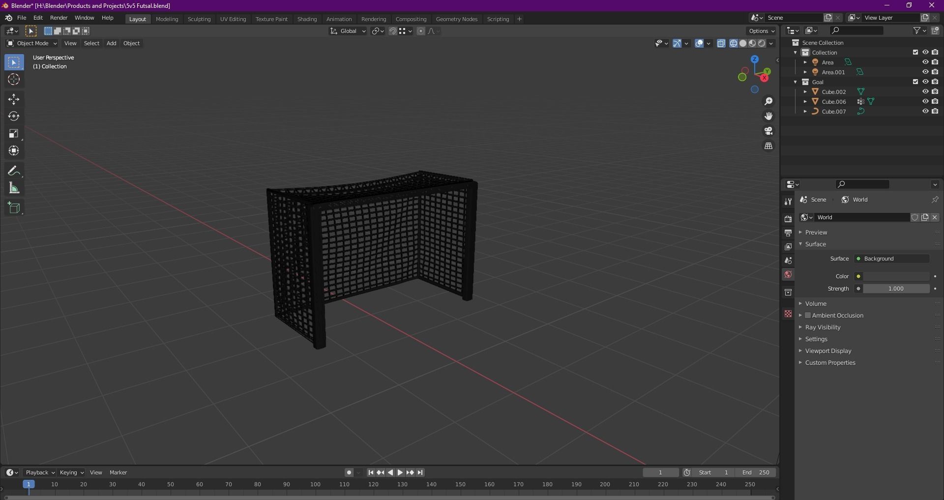 Standard Futsal Goal 3D model_19
