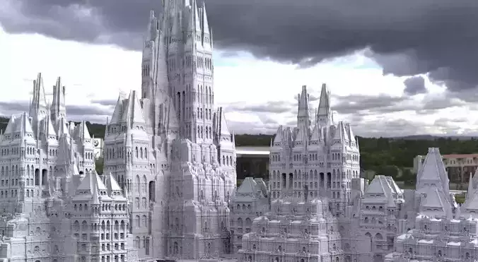 Wizarding world Fantasy school architecture Kit bash