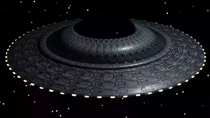UFO 3D Model spaceship flying in night sky Free 3D print model
