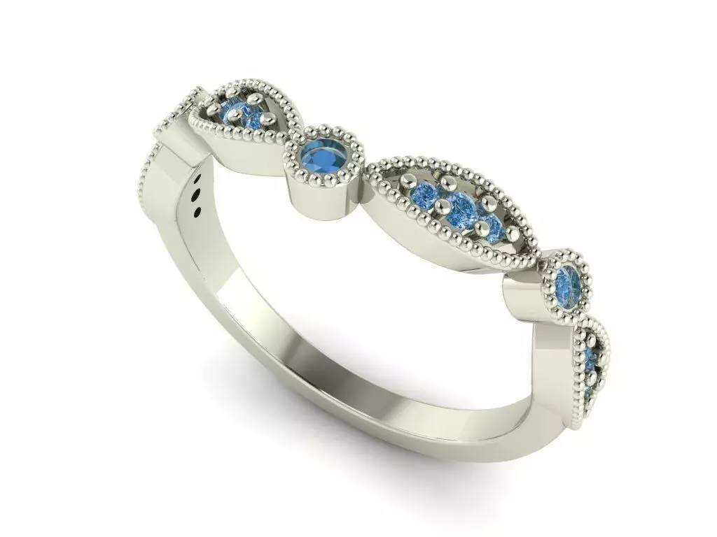 Round and marquee stone matching band 387 3D print model
