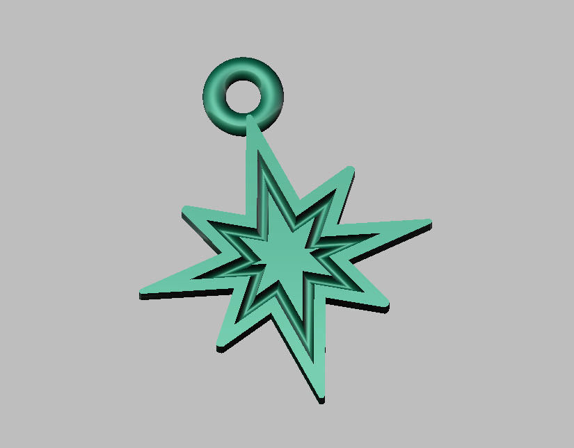 star pendant 3D print model_3