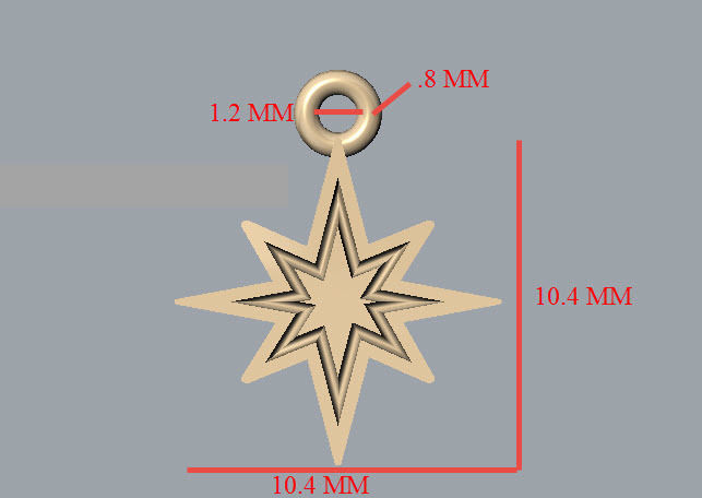 star pendant 3D print model_7