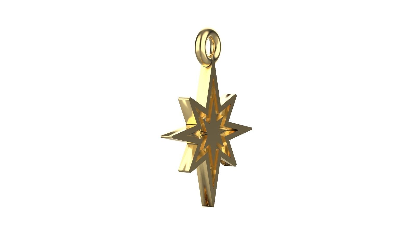 star pendant 3D print model_4