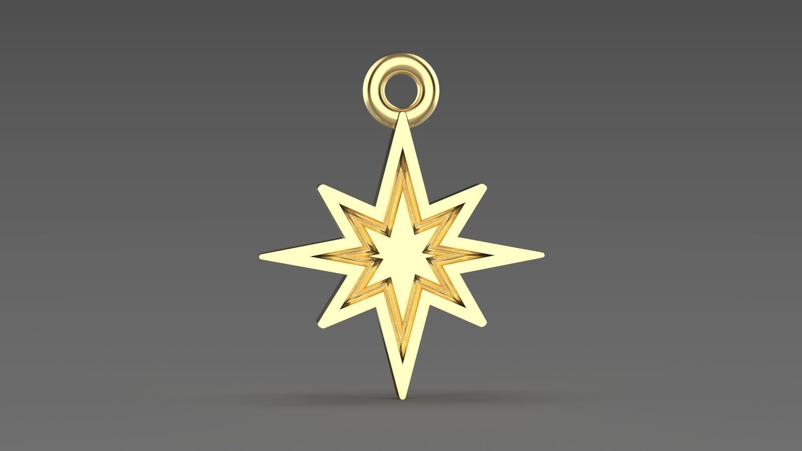star pendant 3D print model_11