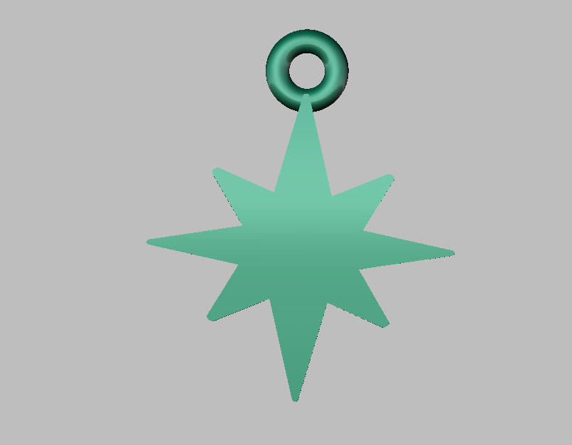 star pendant 3D print model_1