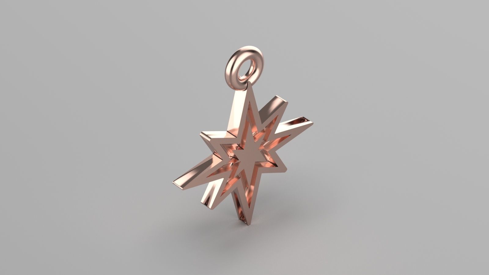 star pendant 3D print model_6