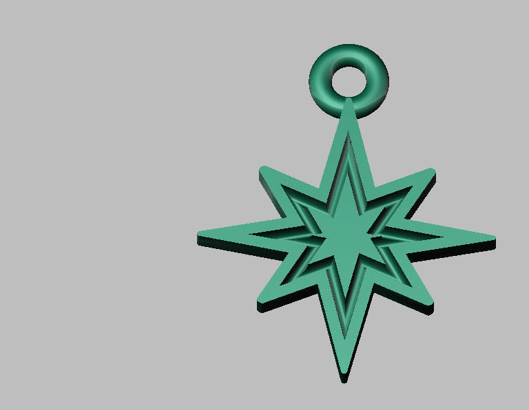 star pendant 3D print model_8