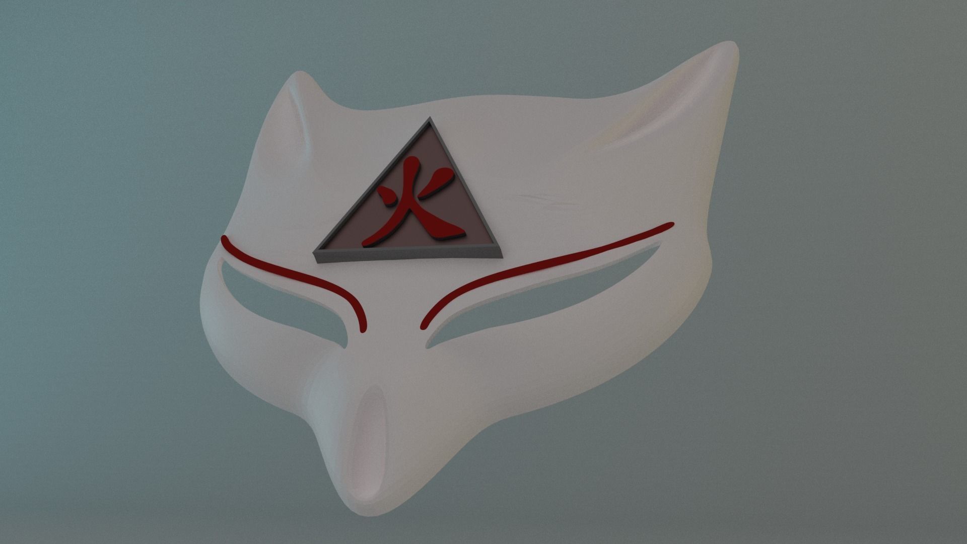 Japanese fox mask 3D print model_1