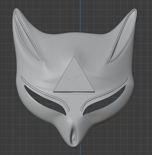Japanese fox mask 3D print model_2