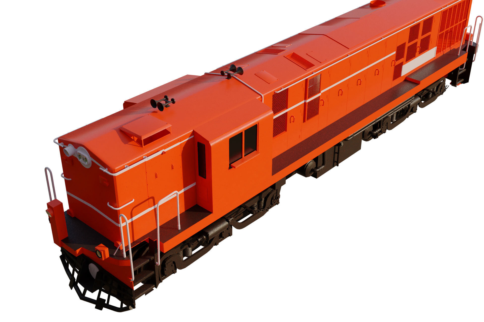 Train engine Low-poly 3D model_6