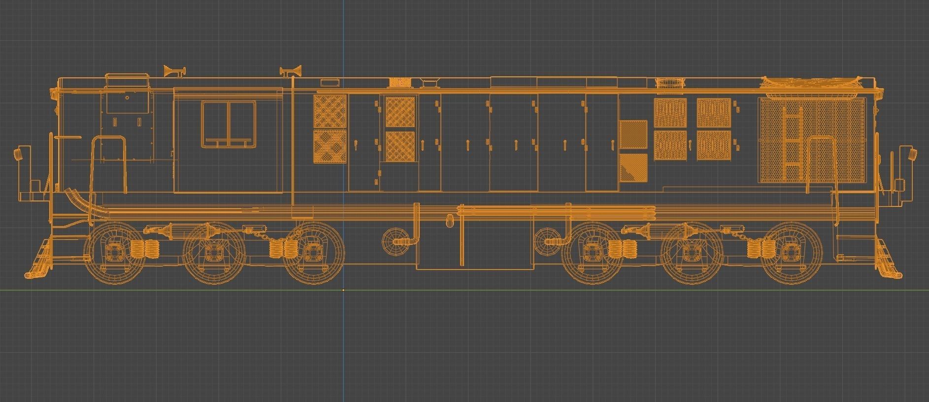 Train engine Low-poly 3D model_7