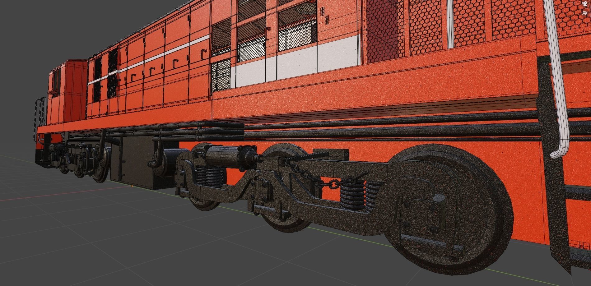 Train engine Low-poly 3D model_10