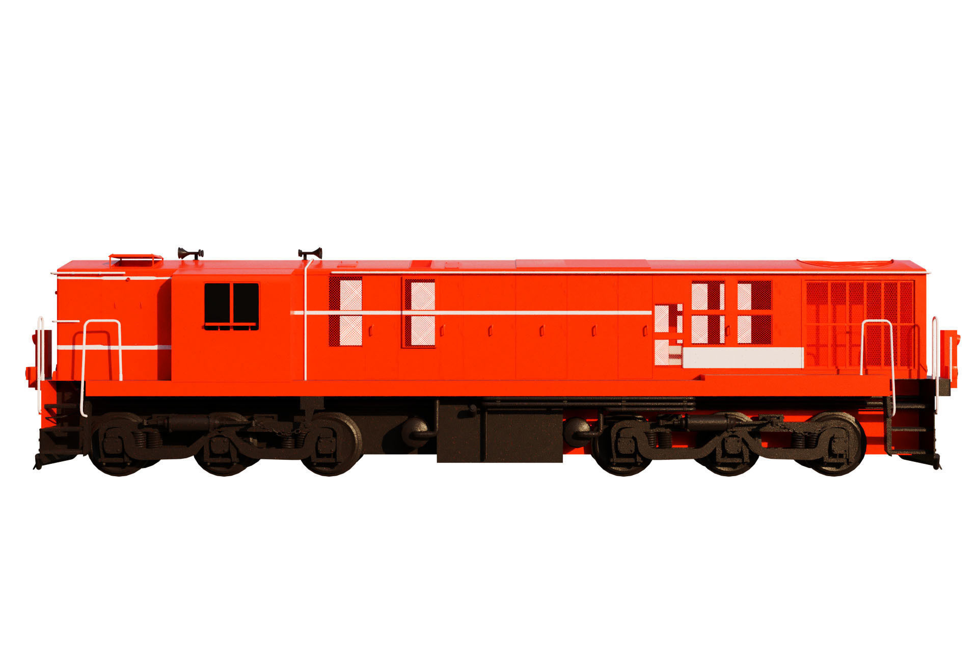 Train engine Low-poly 3D model_4