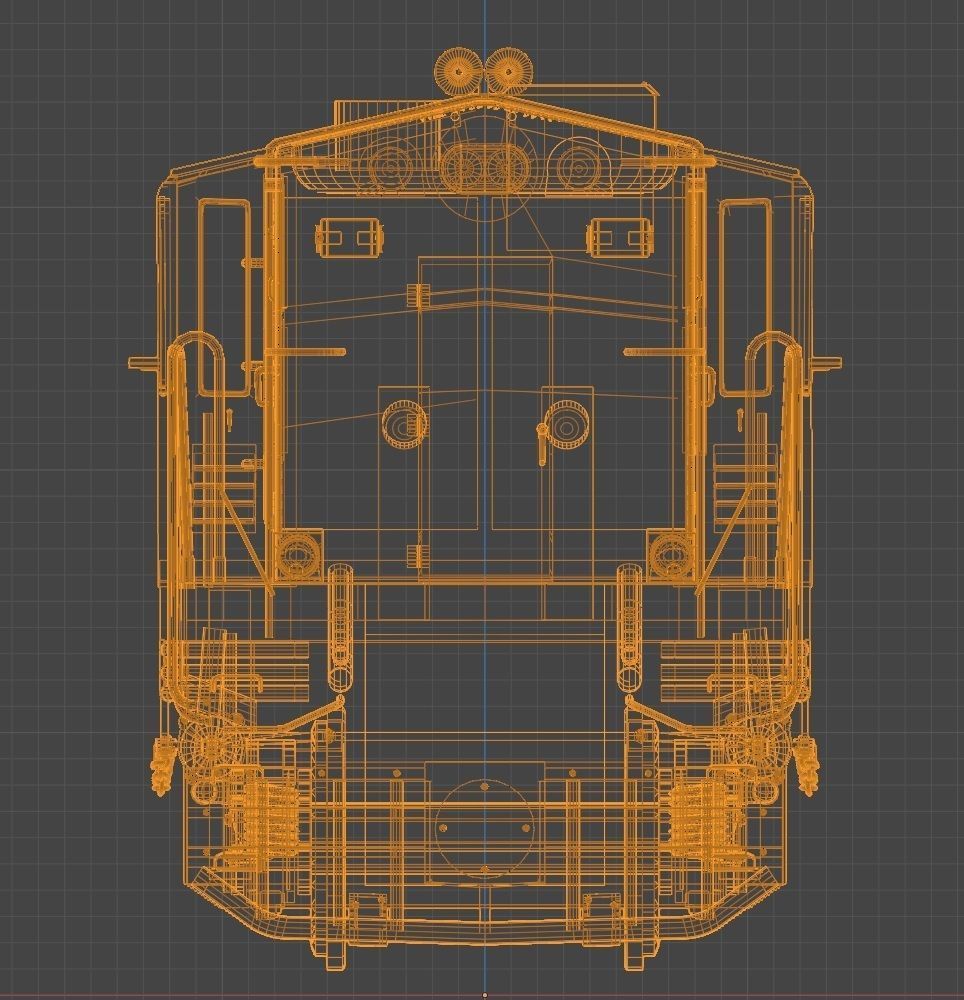 Train engine Low-poly 3D model_8