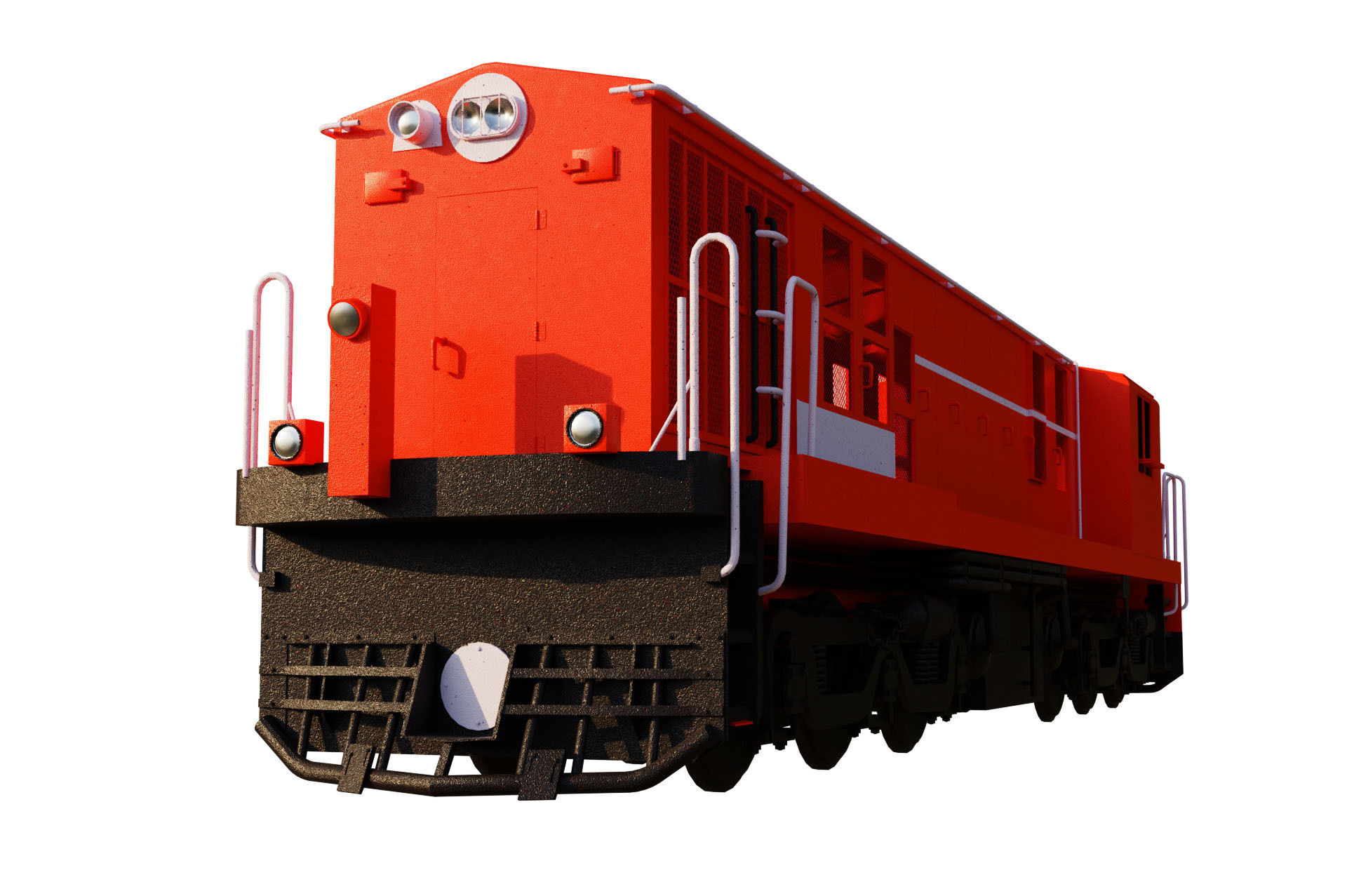 Train engine Low-poly 3D model_2