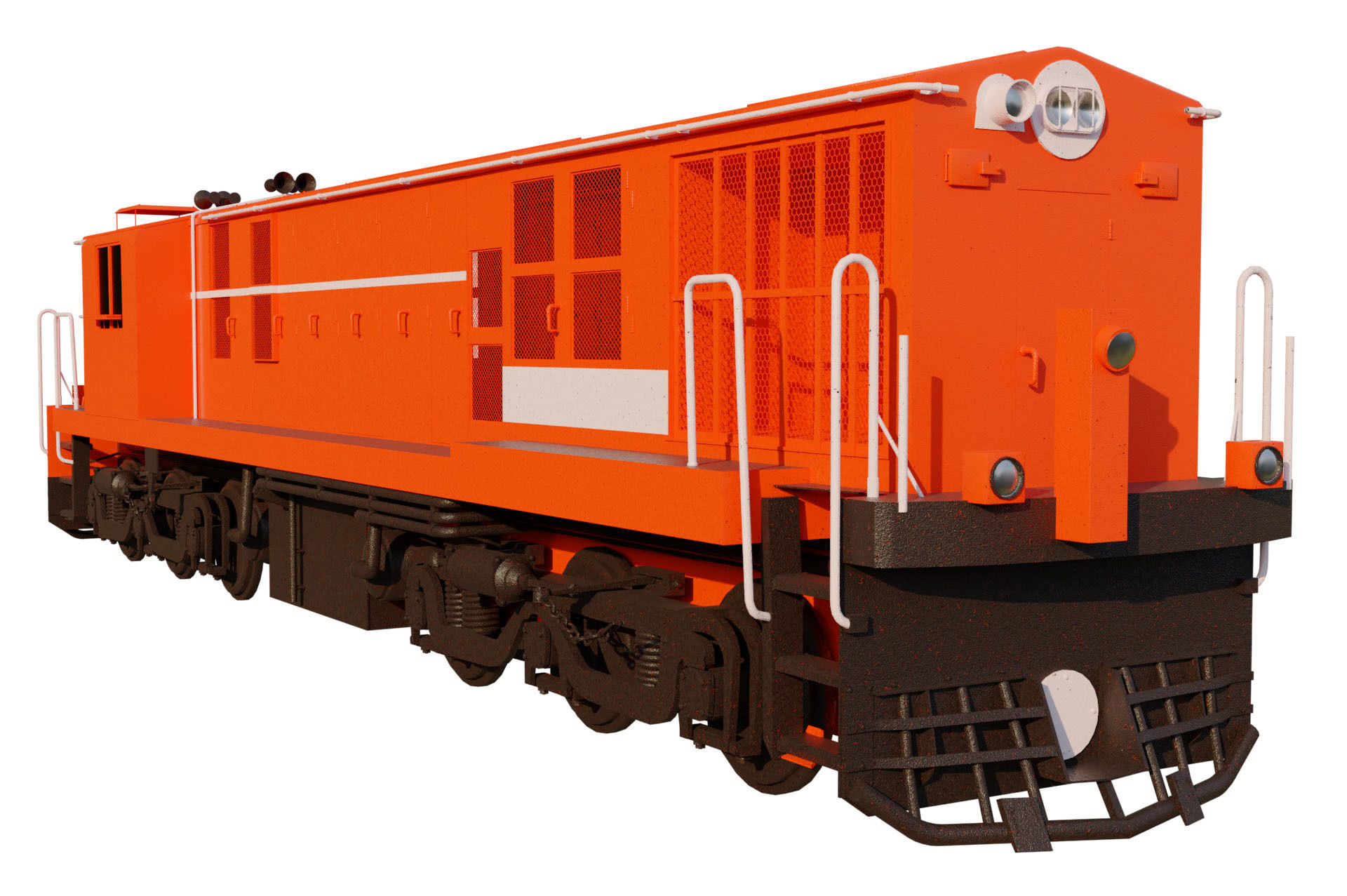 Train engine Low-poly 3D model_5