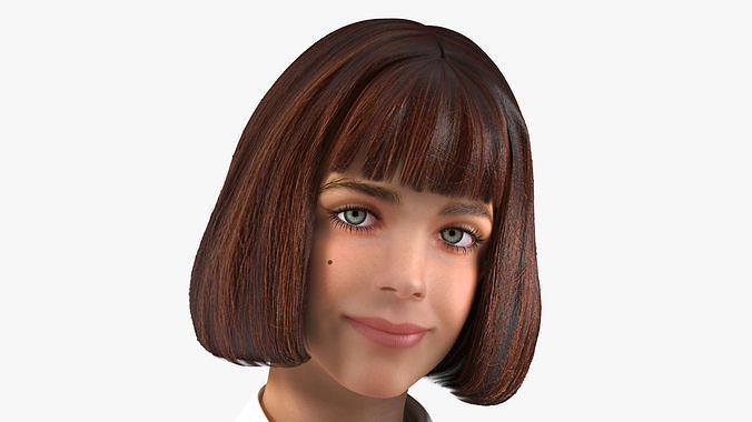 Young Woman Student Outfits Standing Pose 3D model