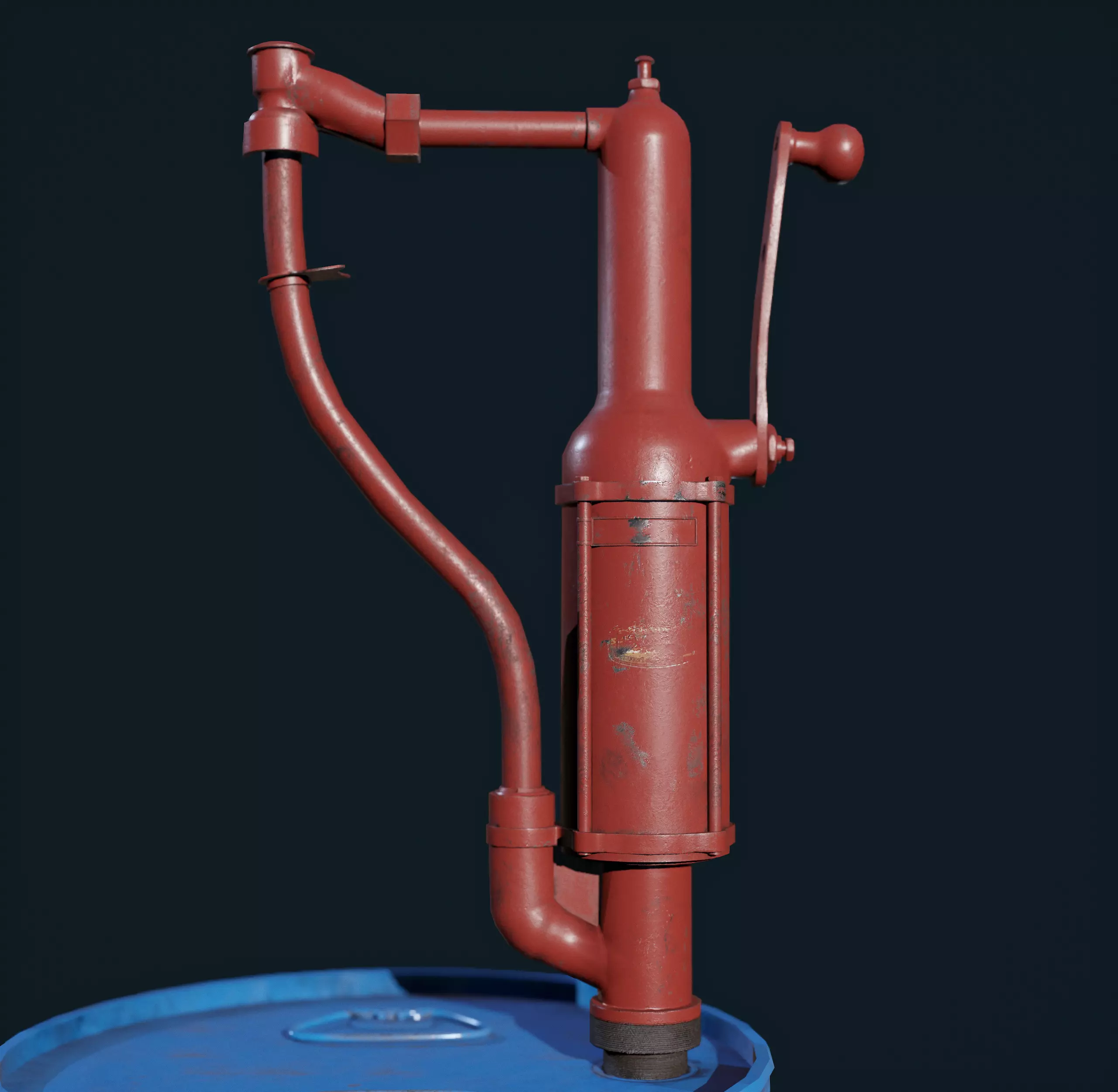 Vintage Oil Pump Low-poly 3D model