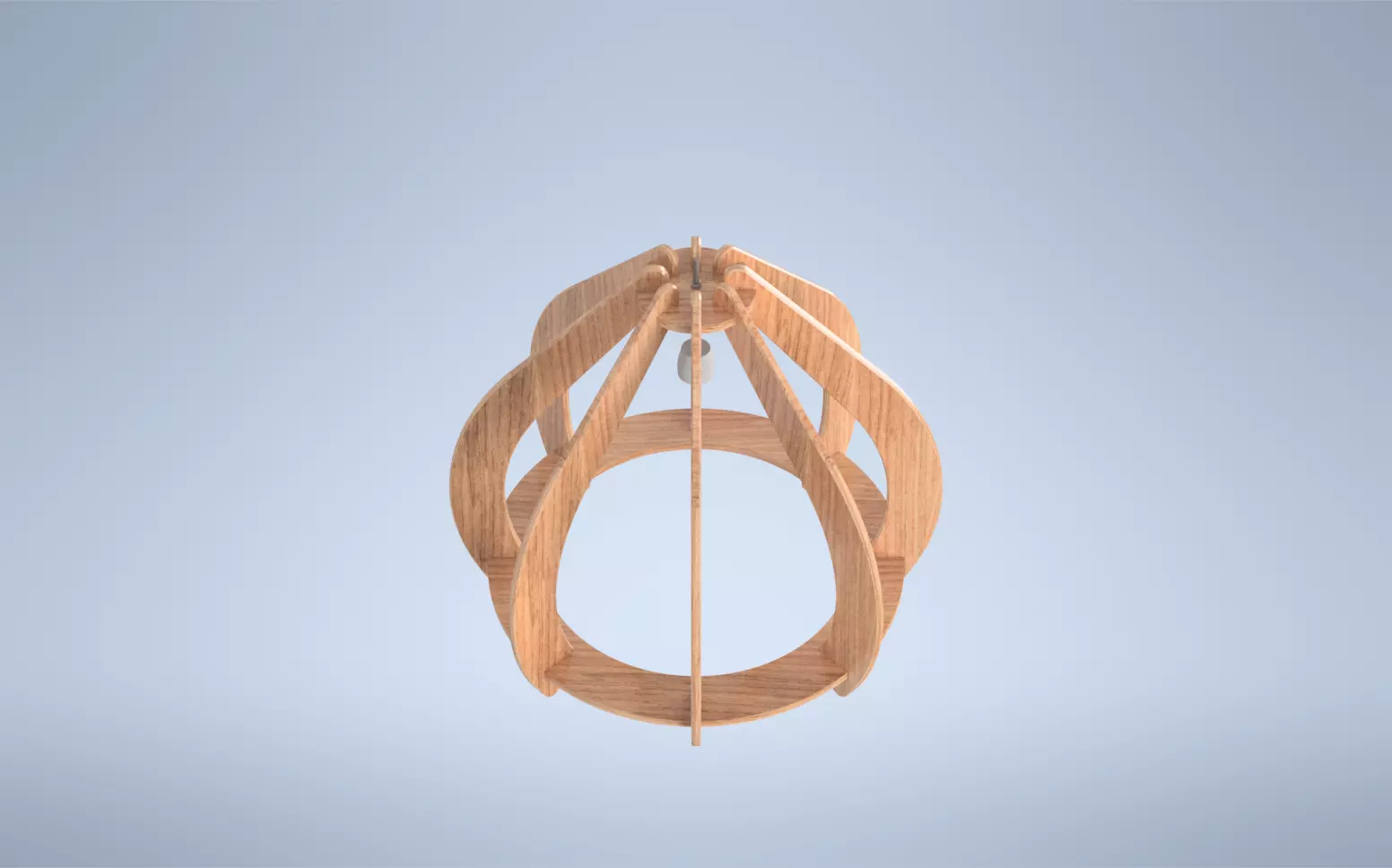 Chandelier made of sliced plywood 3D model_0