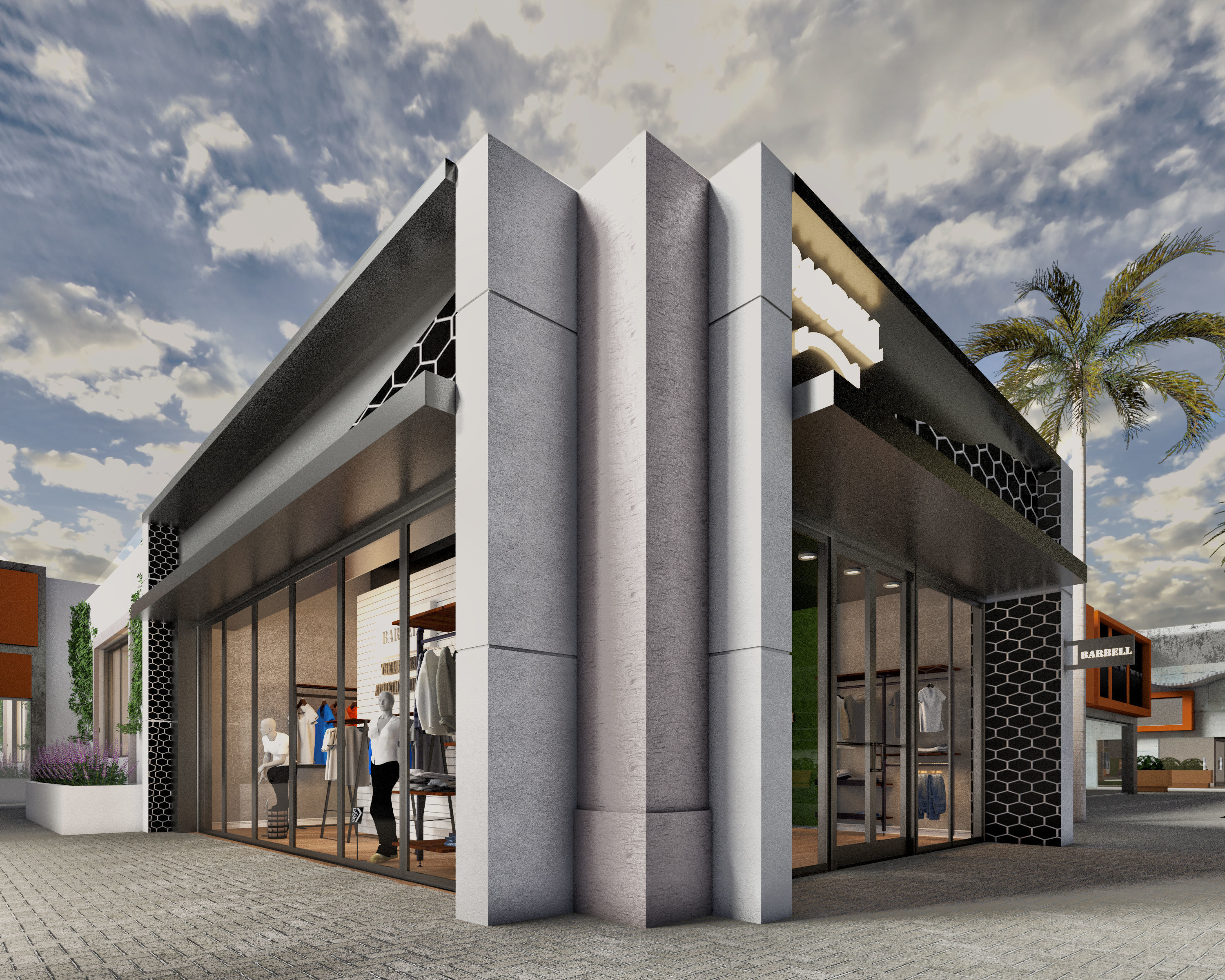 3D exterior and interior rendering of shop 3D model_10