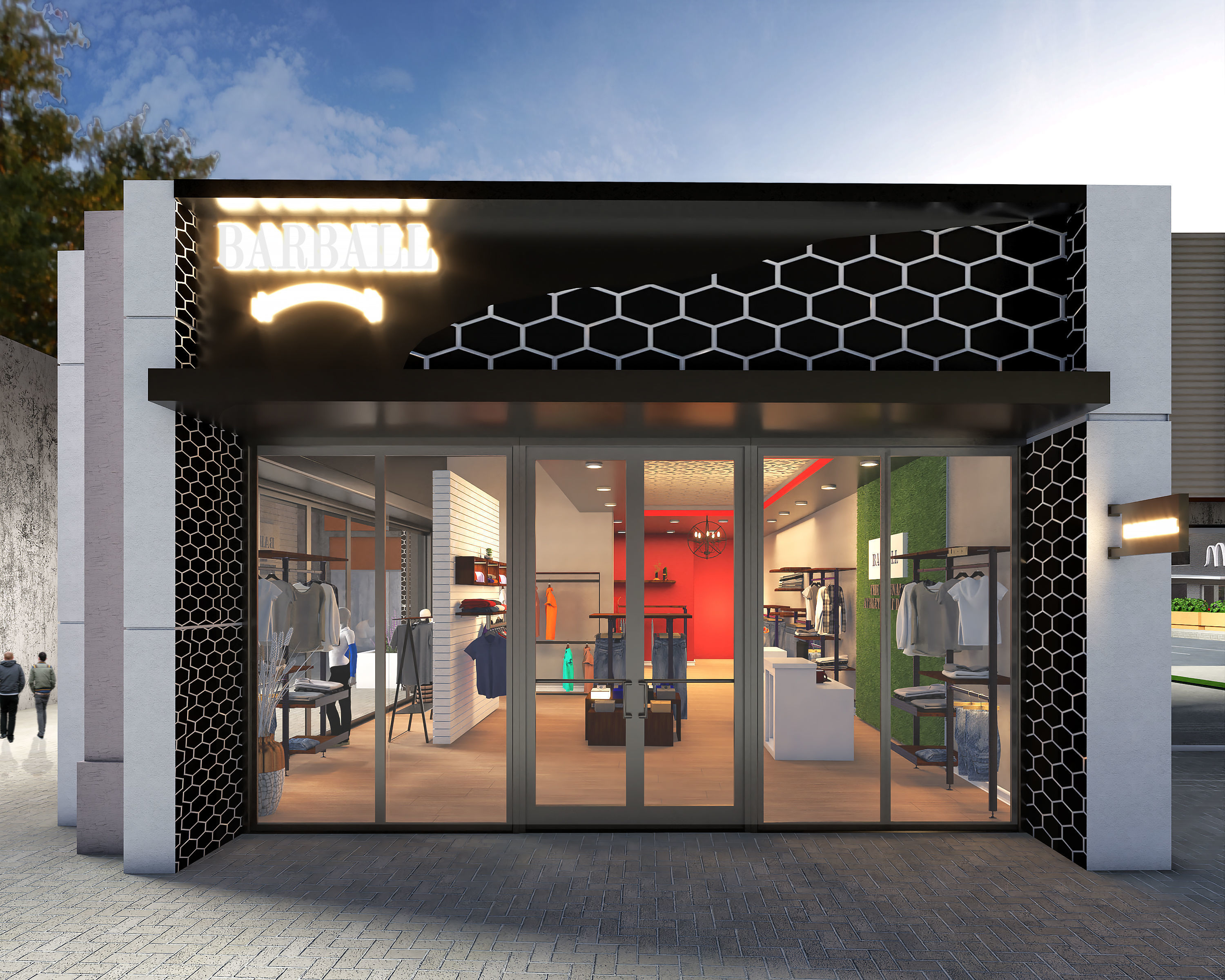 3D exterior and interior rendering of shop 3D model_7