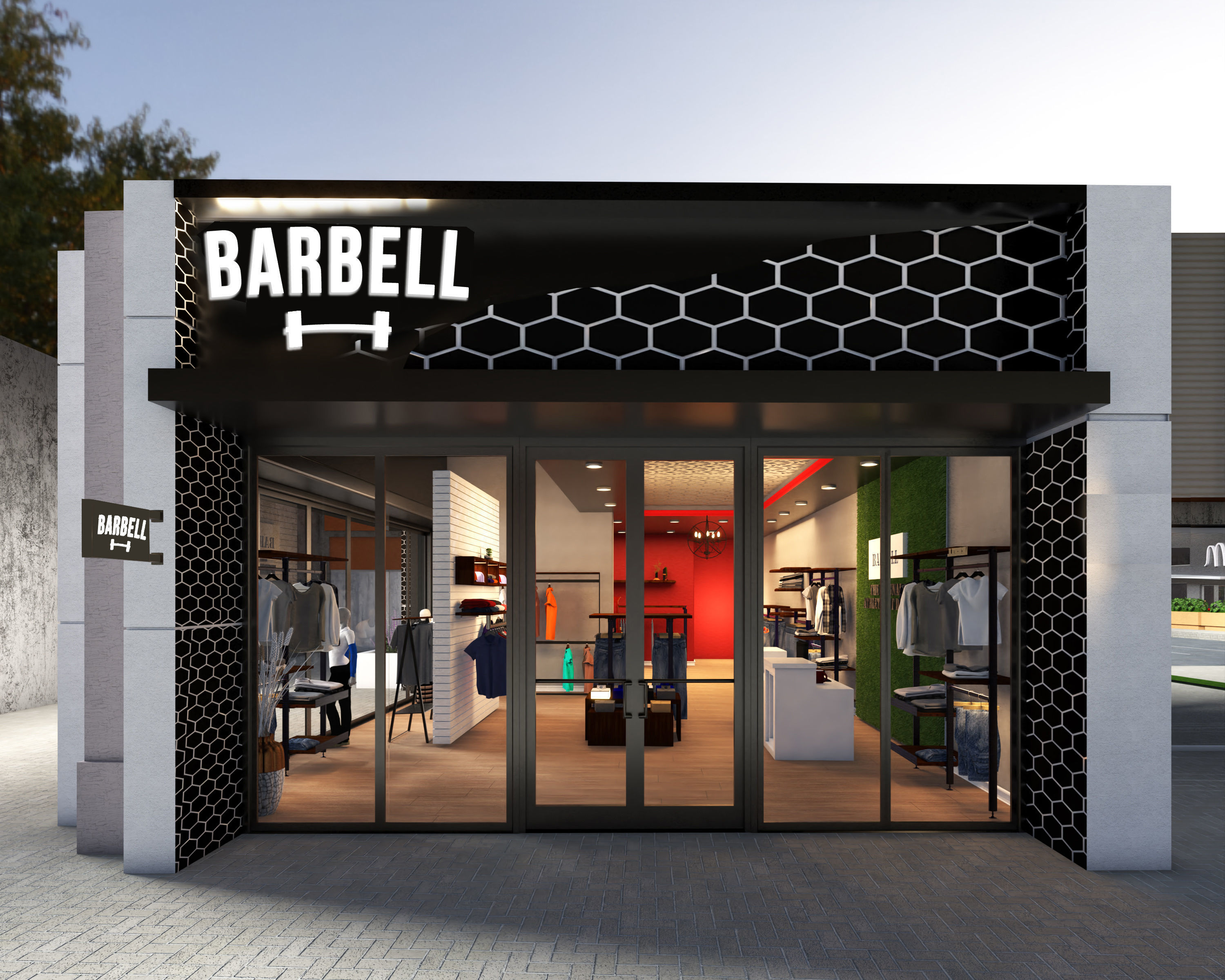 3D exterior and interior rendering of shop 3D model_5