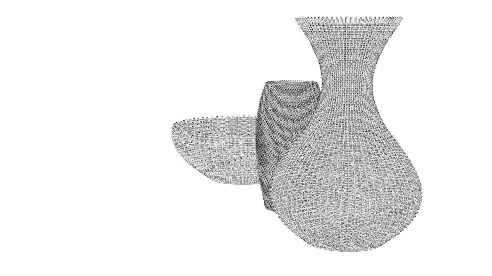 Wicker Baskets Hight Poy Models 3D model_18