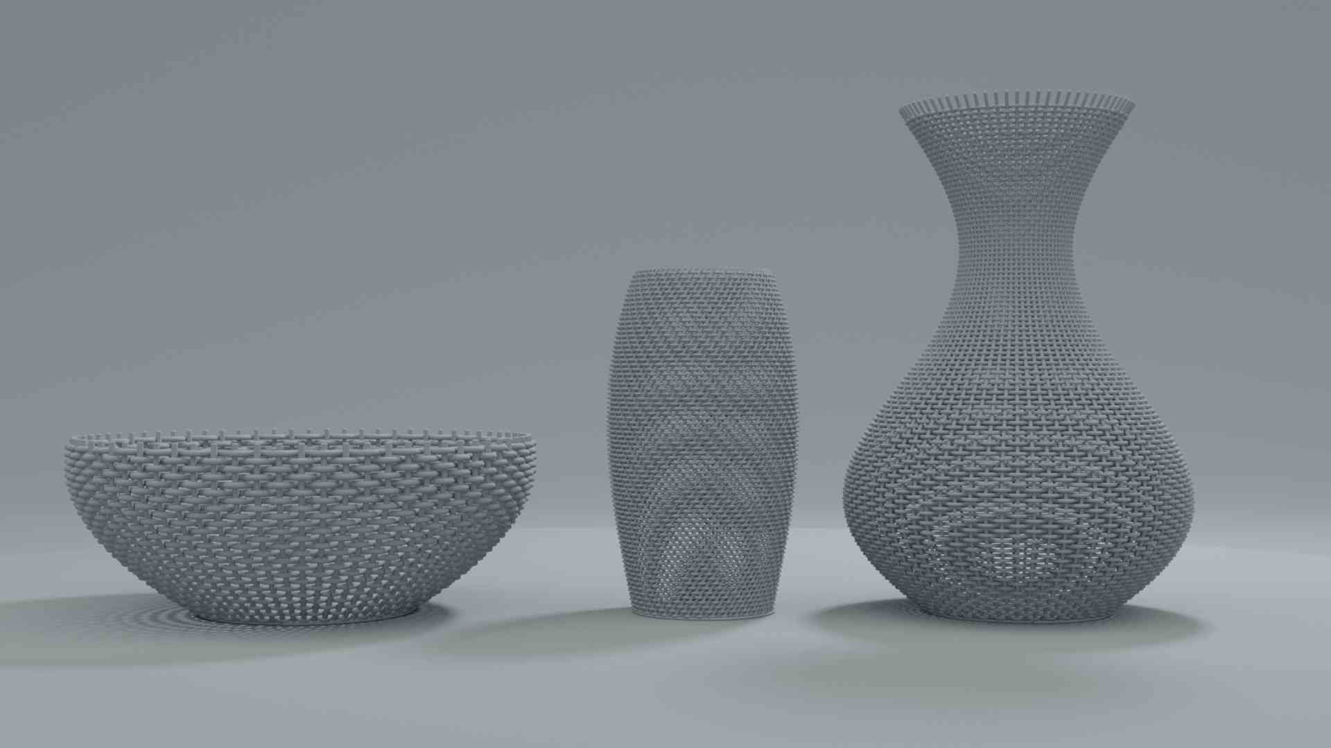 Wicker Baskets Hight Poy Models 3D model_11