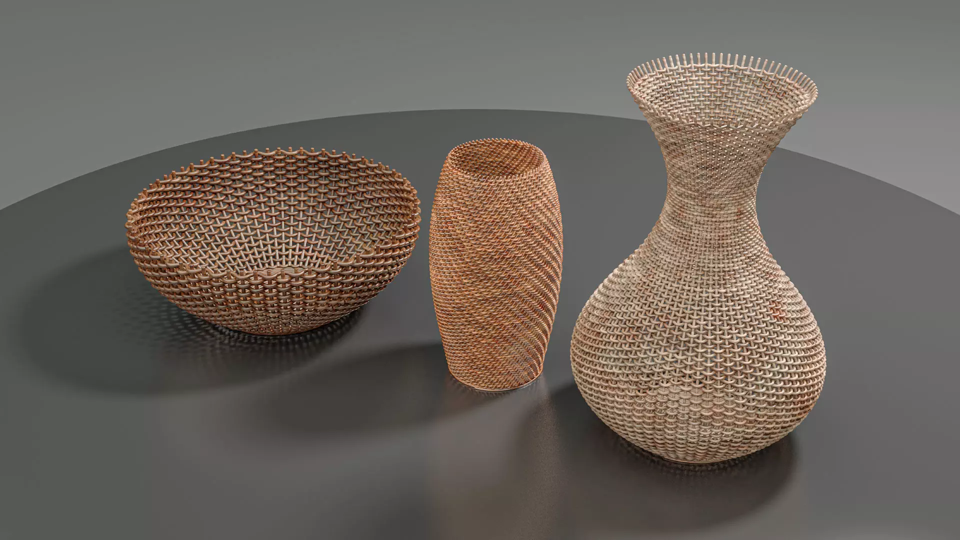 Wicker Baskets Hight Poy Models 3D model_0