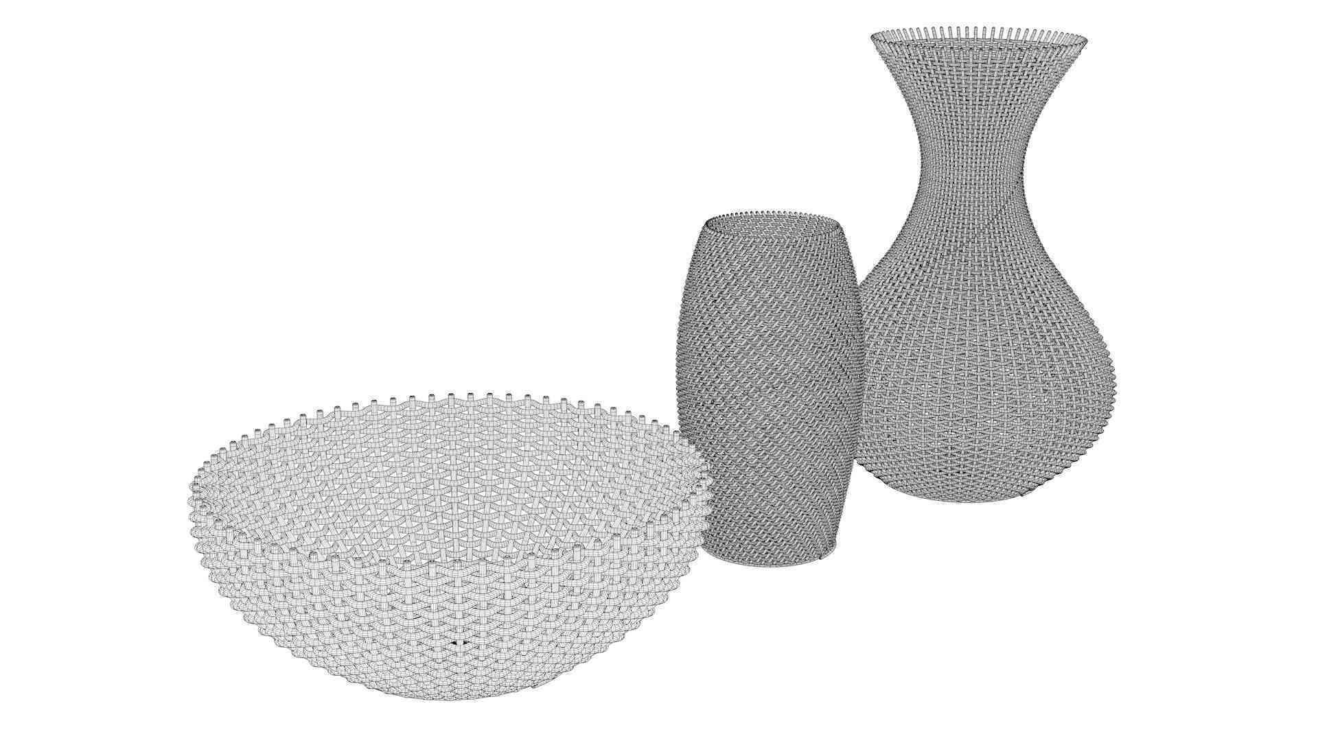 Wicker Baskets Hight Poy Models 3D model_16