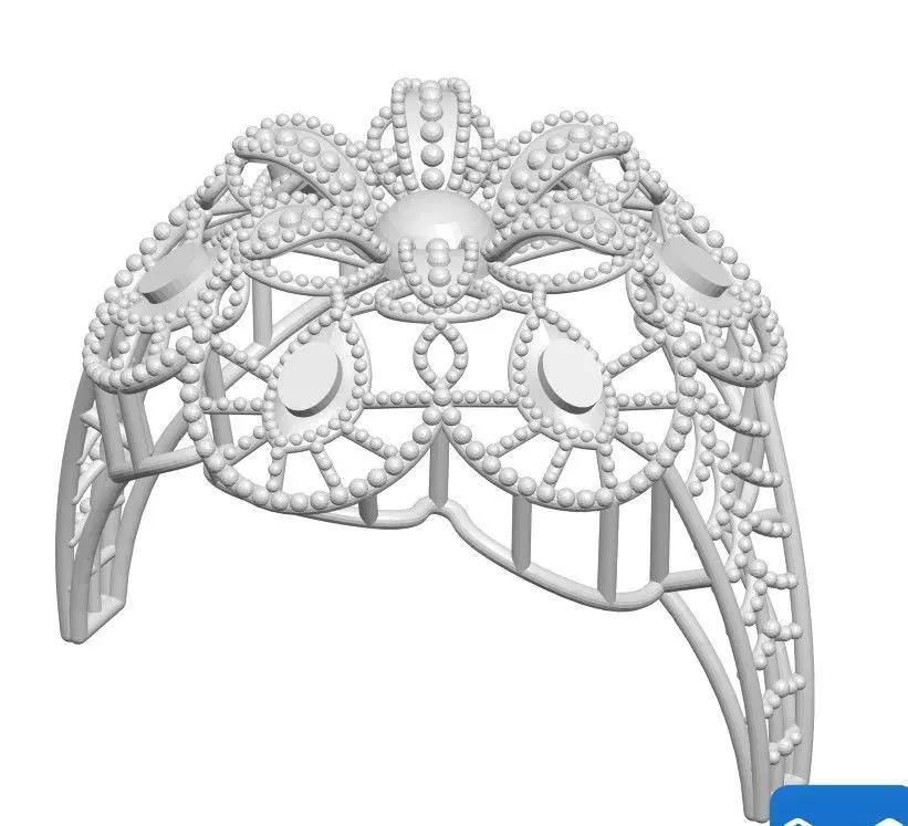 Ring 2 ornate shaped headband 3D print model_0