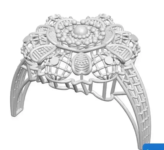 Ring 3 ornate table with flower