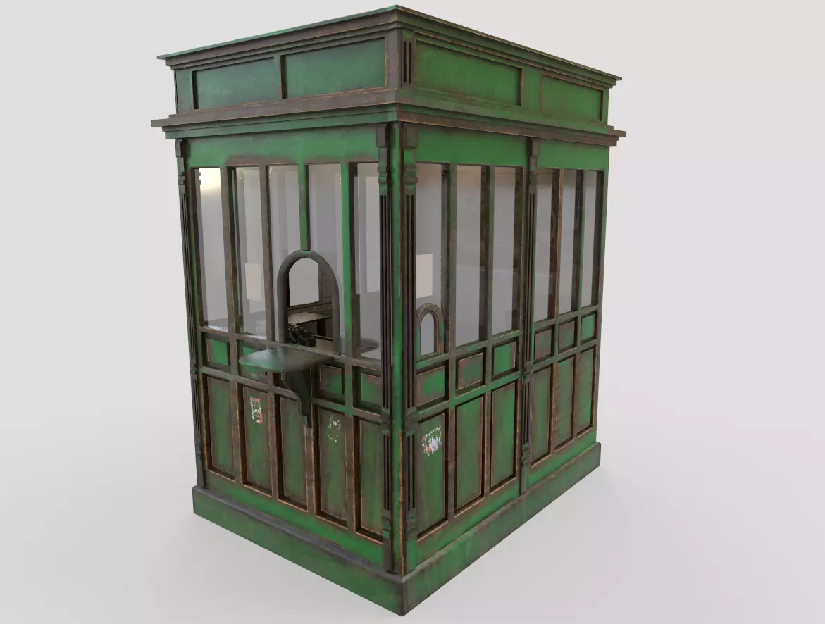 Ticket Office 3D model_0