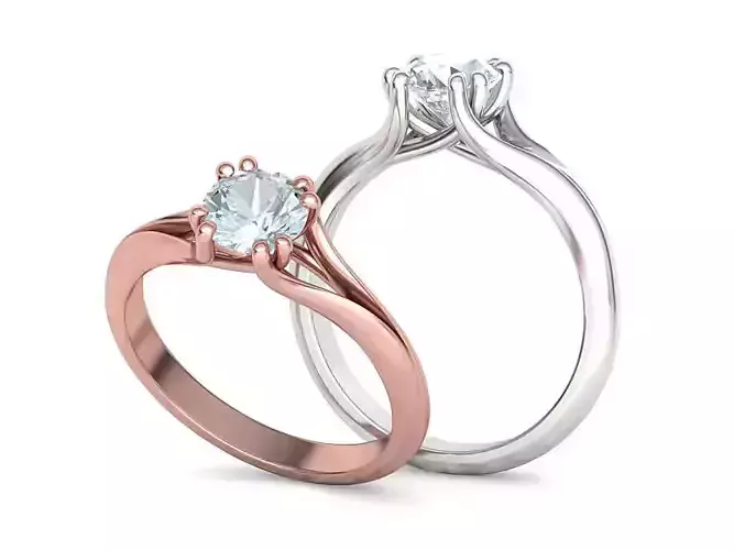 Solitaire Trellis Engagement Ring 1ct Stone Trellis Ring 3dmodel 3D print model