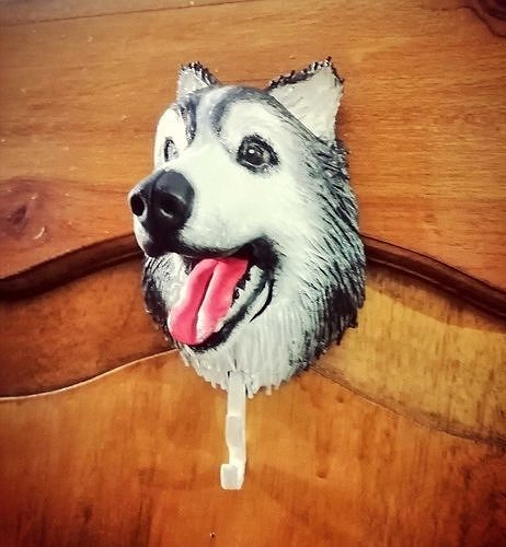 Perchero portallaves  perro Husky Samoyed dog pet key holder 3D print model
