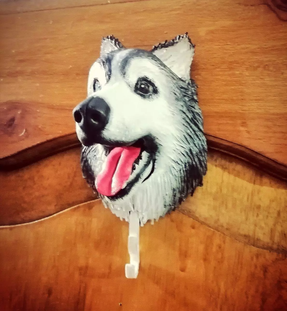 Perchero portallaves  perro Husky Samoyed dog pet key holder 3D print model_0