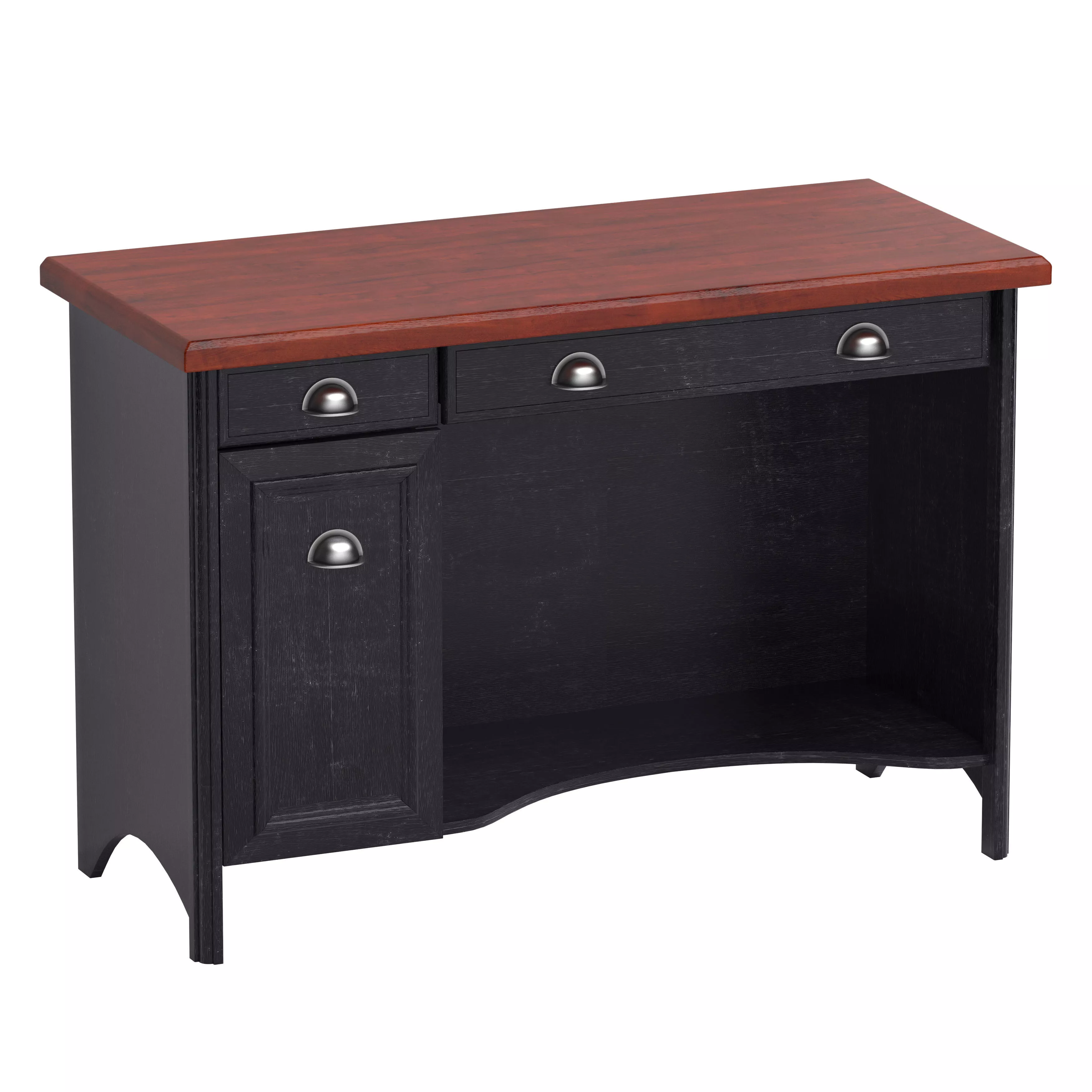 Table03 cherry desk with drawers 3D model