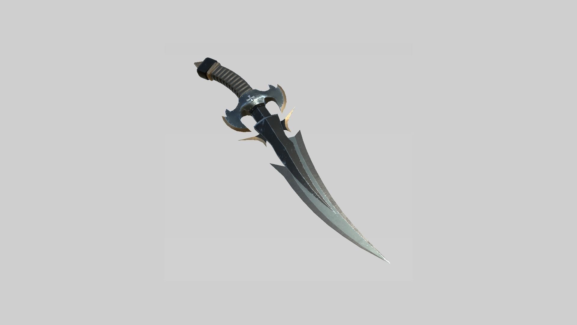 Medieval Dagger 01 Dark - Fantasy Character Weapon Low-poly 3D model_1