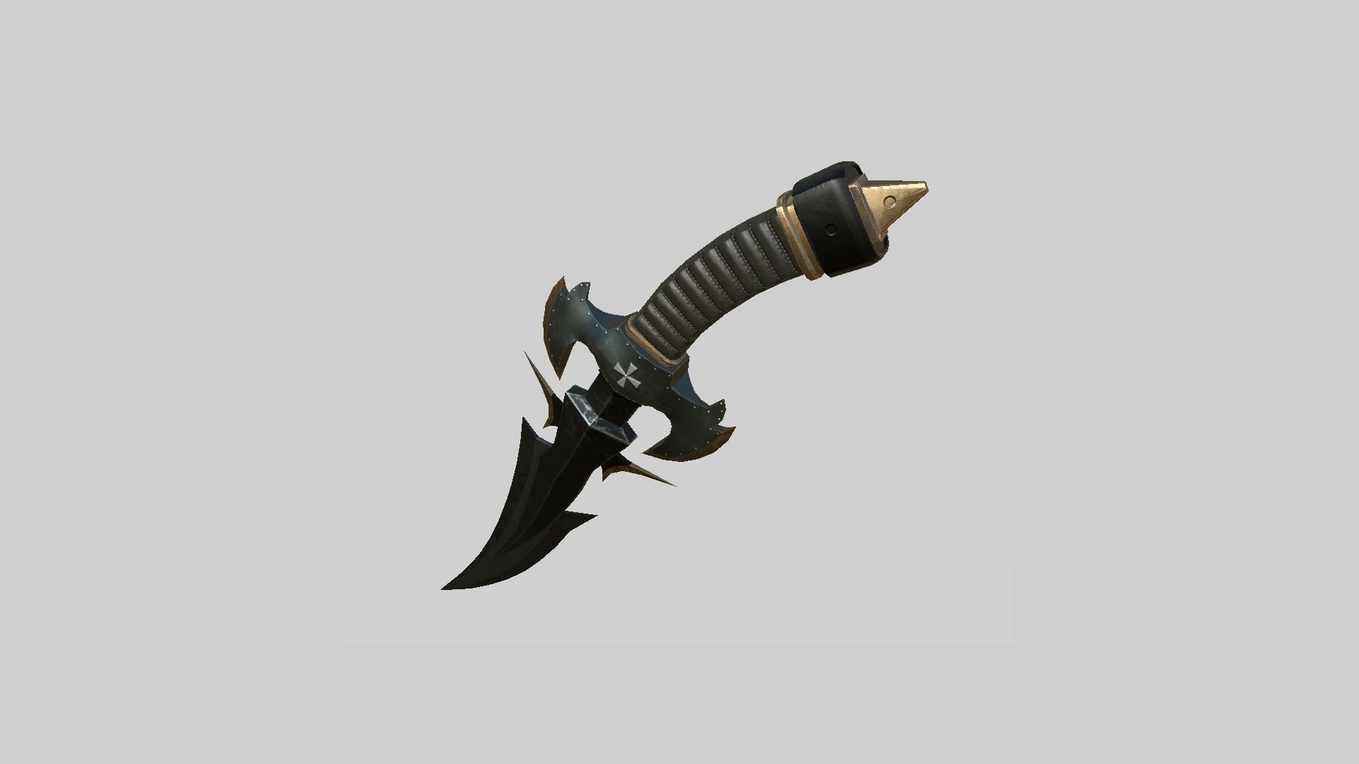 Medieval Dagger 01 Dark - Fantasy Character Weapon Low-poly 3D model_2