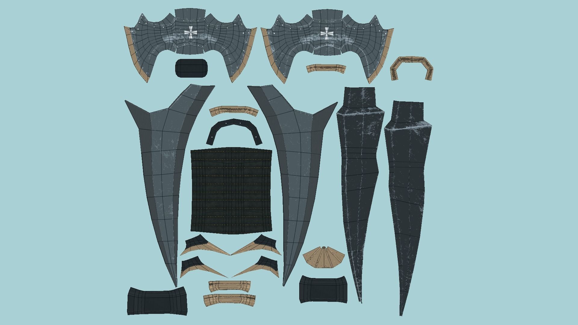 Medieval Dagger 01 Dark - Fantasy Character Weapon Low-poly 3D model_5