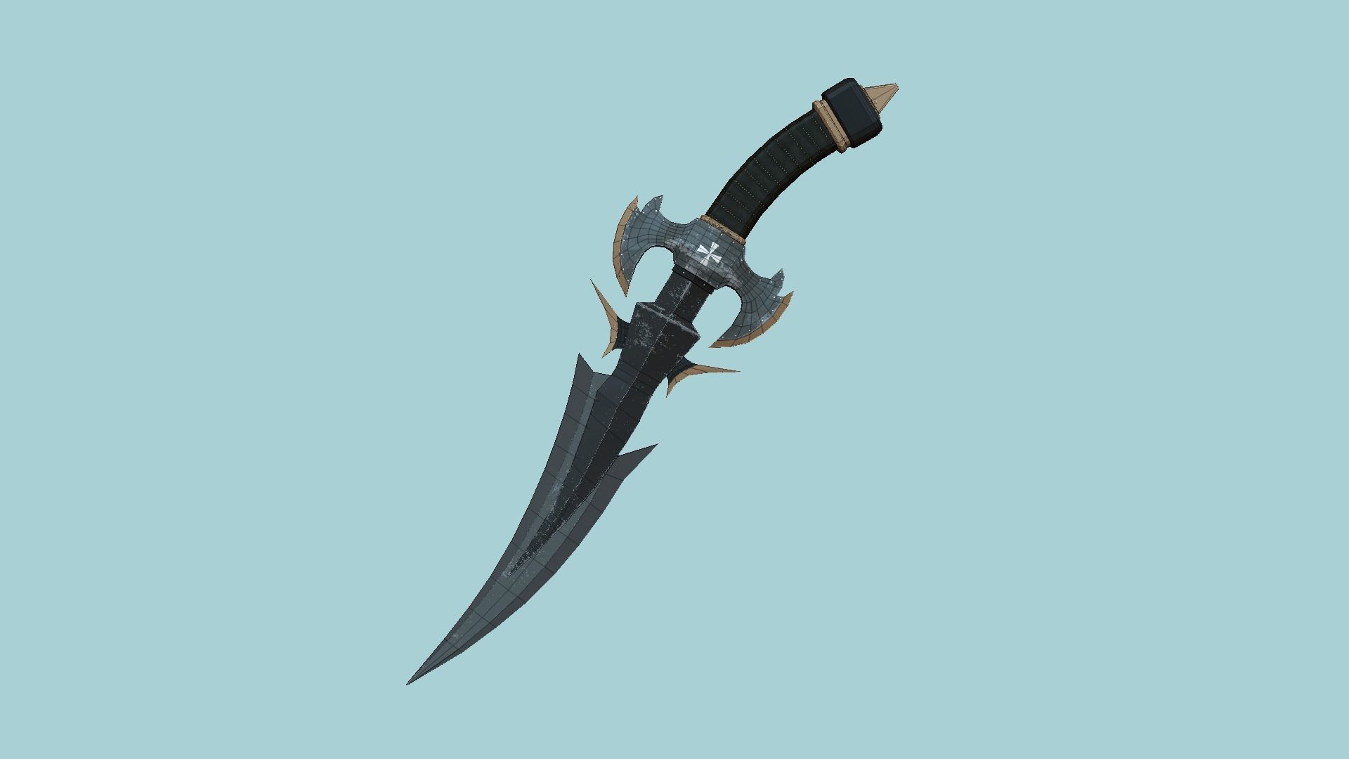 Medieval Dagger 01 Dark - Fantasy Character Weapon Low-poly 3D model_6