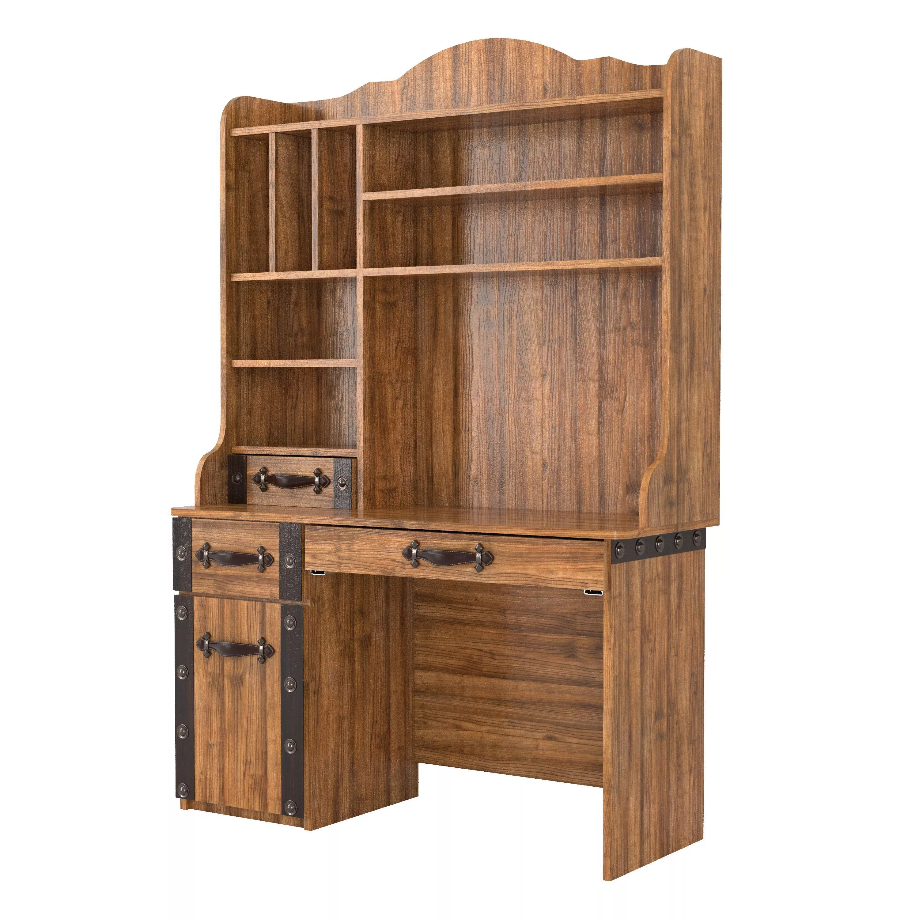 Table05 desk with hutch and drawers 3D model